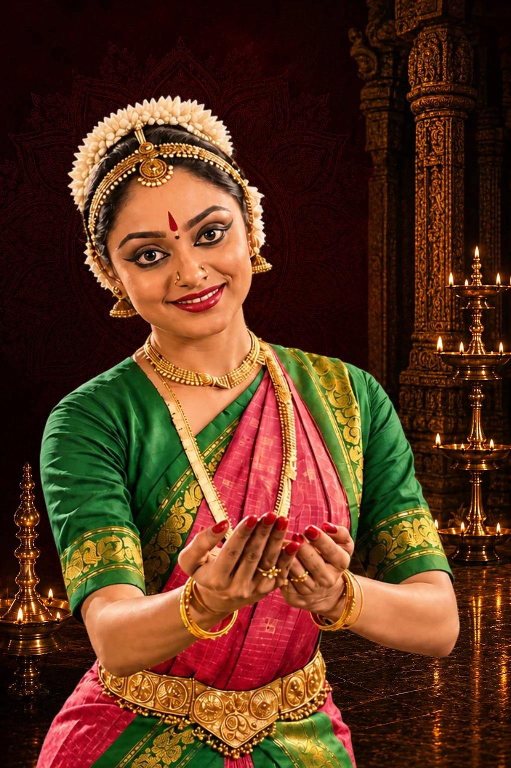 Bharathanatyam dancer in a classical pose
